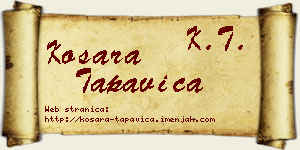 Kosara Tapavica vizit kartica